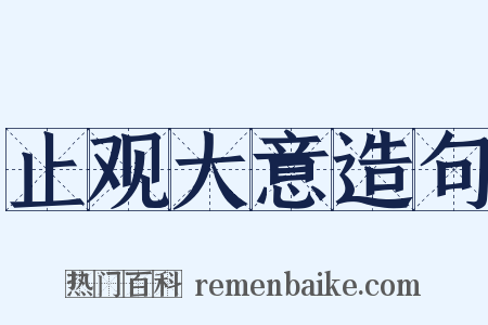 止观大意造句是什么意思的图片